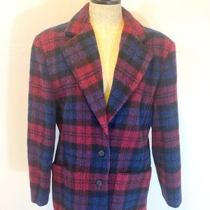 SOLD!! WOOLRICH Vintage Plaid Blazer Coat Jacket Purple